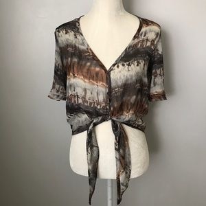 tie dye sheer  blouse